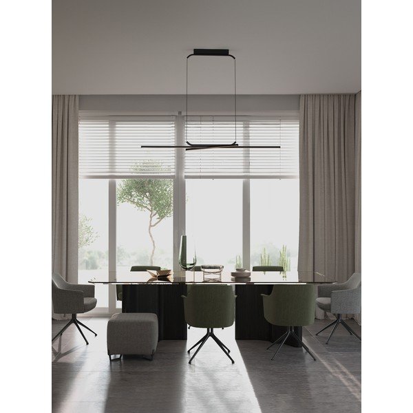 Aluminiowa lampa wisząca LED ze ściemniaczem w kolorze matowej czerni Akro – Nova Luce-image-1