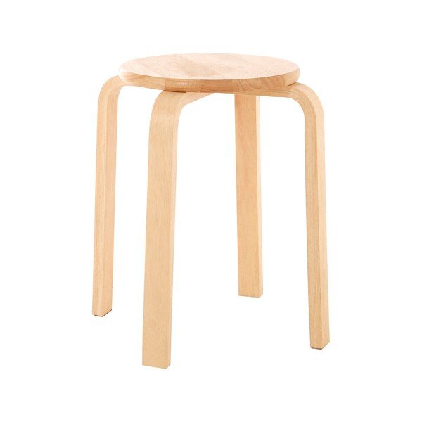 Stołek z litego drewna kauczukowego w naturalnym kolorze Heva – Premier Housewares-image-4