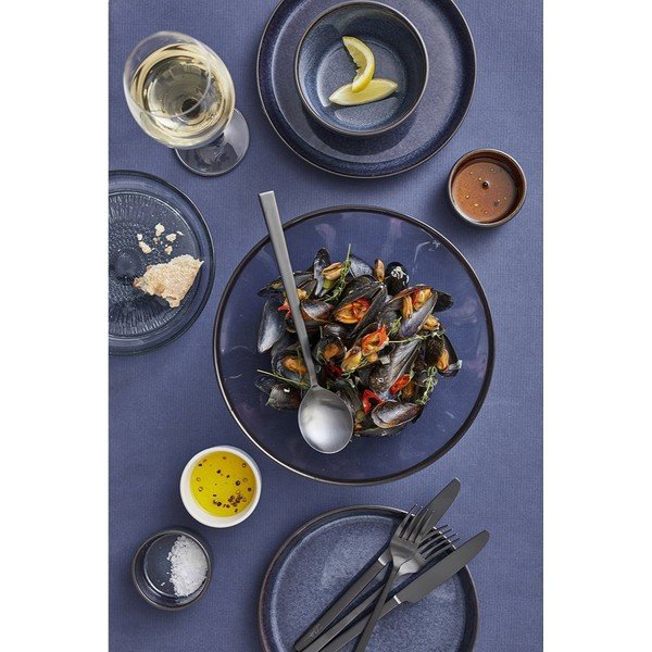 Czarna/niebieska kamionkowa miska na zupę/na sałatkę 400 ml Gastro Black/Dark Blue – Bitz-image-1