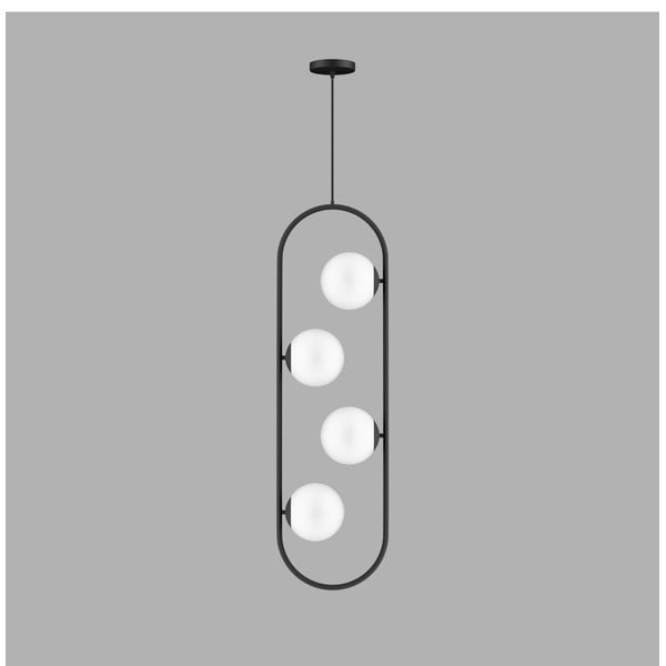 Czarna lampa wisząca ze szklanym kloszem Club – Squid Lighting-image-1