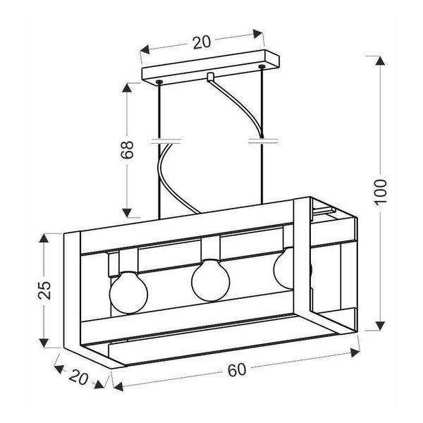Czarna lampa wisząca 20x60 cm Varna – Candellux Lighting-image-2