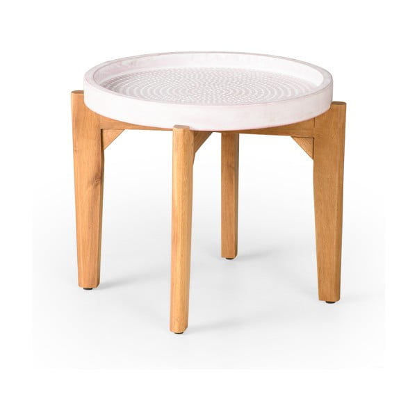 Ogrodowy stolik z różowym betonowym blatem Bonami Selection Bari, ø 55 cm