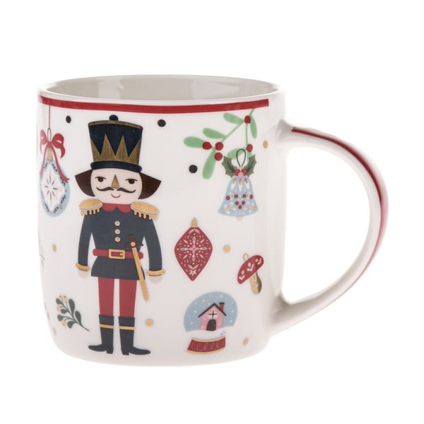 Biały porcelanowy kubek ze świątecznym motywem 370 ml Jolly – Dakls
