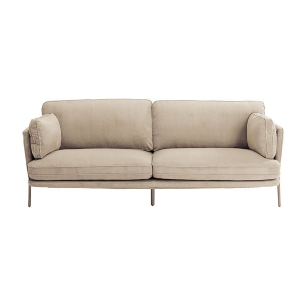 Beżowa sztruksowa sofa 221 cm Shirly – Kare Design