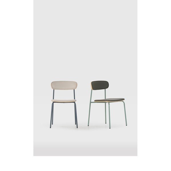 Ciemnozielone tapicerowane krzesła zestaw sztaplowane 2 szt. Saula – Marckeric-image-1