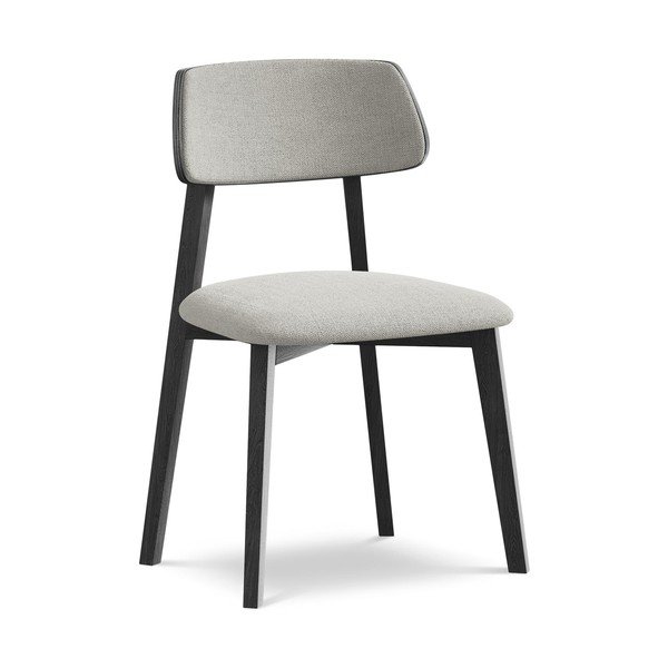 Jasnoszare krzesło z litego drewna Niu – Makamii