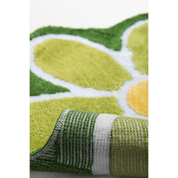 Zielony dywanik łazienkowy ø 90 cm Flower – Foutastic-image-1