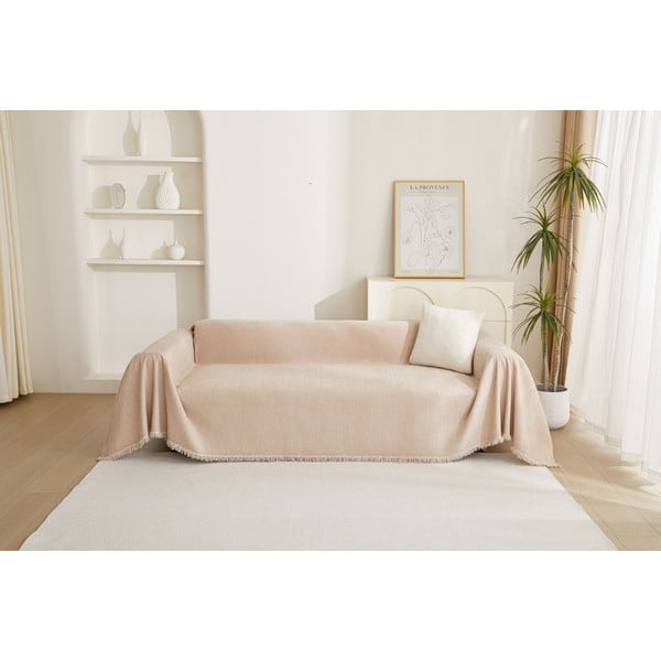 Beżowy pokrowiec na sofę 4-osobowy Talo – Filumi-image-2