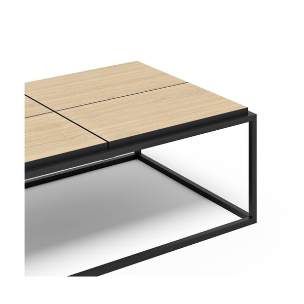 Czarny stolik z blatem w dekorze dębu 75x120 cm Douro – TemaHome-image-4