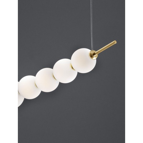 Biała/w kolorze złota metalowa lampa wisząca LED ze ściemniaczem ze szklanym kloszem Perla – Nova Luce-image-2