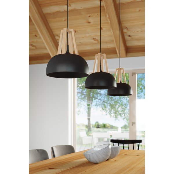 Czarno-beżowa lampa wisząca Sollux Olla-image-1