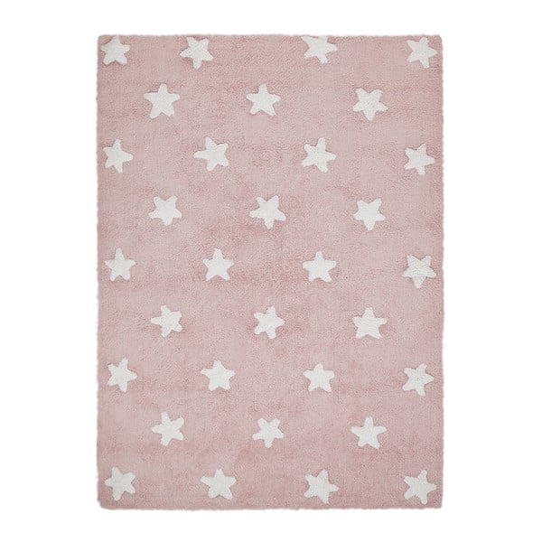 Różowy dywan bawełniany wykonany ręcznie Lorena Canals Stars, 120x160 cm