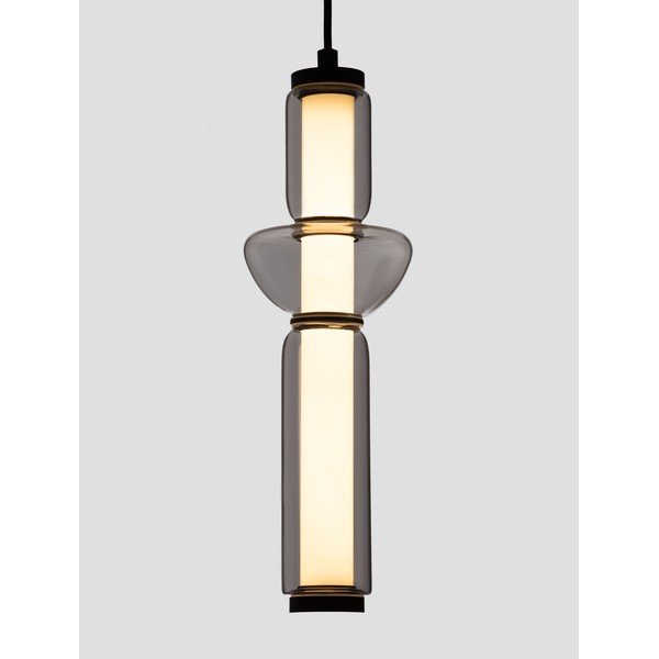 Szara szklana lampa wisząca LED ze ściemniaczem ø 12 cm Ulon – Nova Luce-image-2