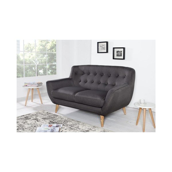 Szara sofa dwuosobowa SOB Button-image-1