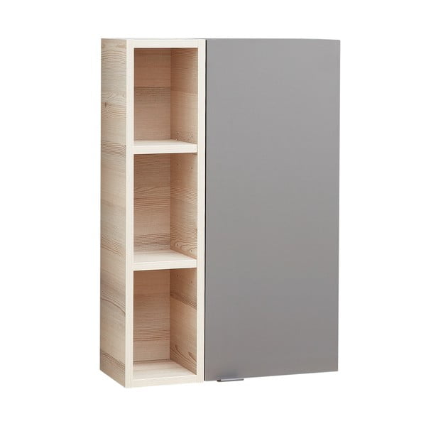 Szaro-naturalna wisząca szafka łazienkowa w dekorze sosny 70x45 cm Quickset 394 – Pelipal