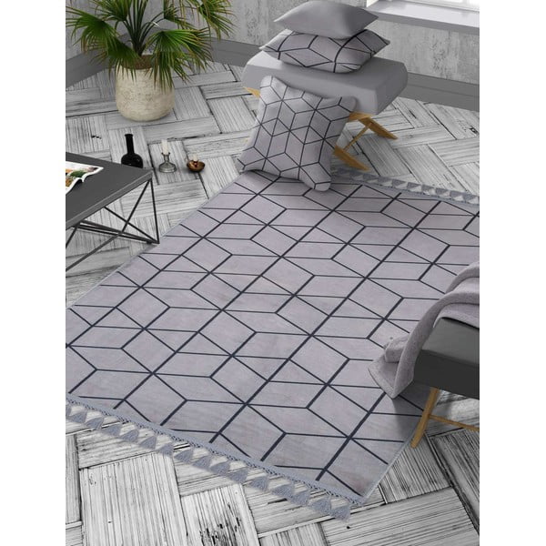 Szary dywan odpowiedni do prania 160x100 cm − Vitaus-image-1