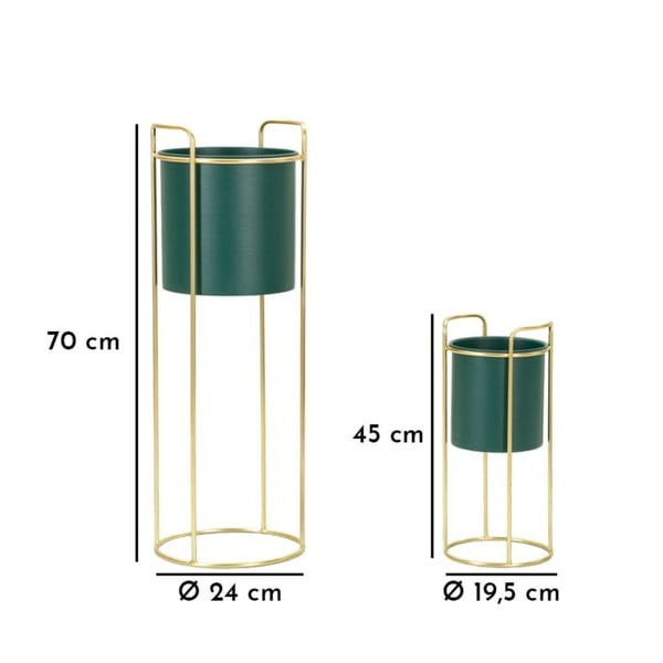 Metalowe osłonki na doniczki zestaw 2 szt. ø 24 cm Grent Slim – Mauro Ferretti-image-3