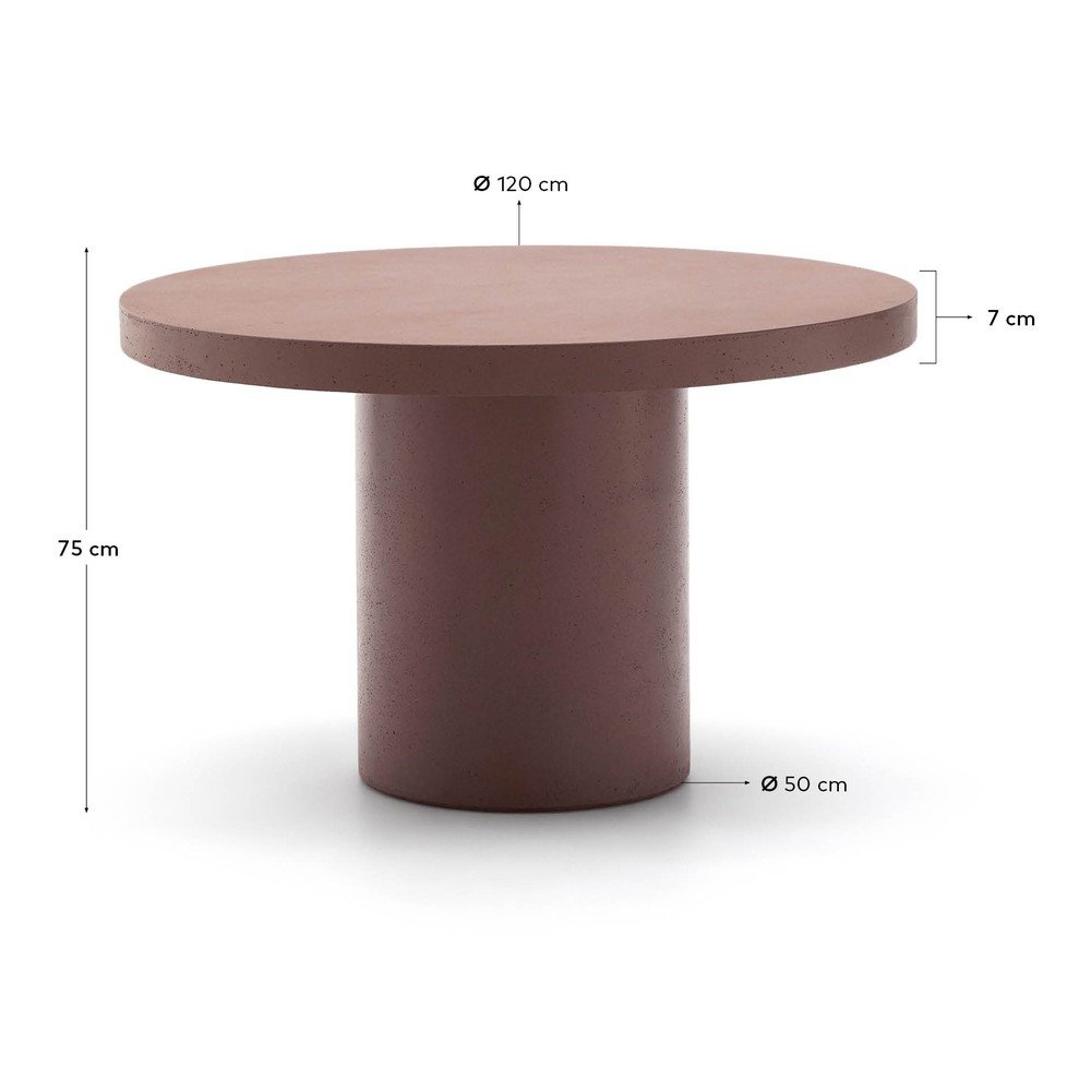Okrągły stół ogrodowy betonowy ø 120 cm Aiguablava – Kave Home (zdjęcie 8)