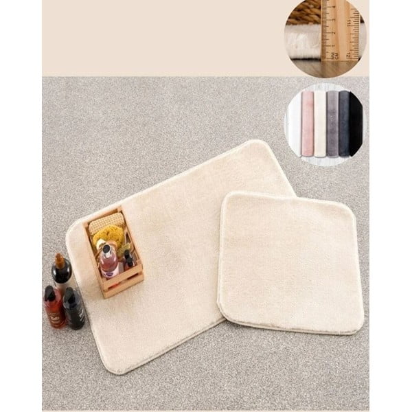 Kremowe dywaniki łazienkowe zestaw 2 szt. 50x90 cm Plush – Mila Home-image-2