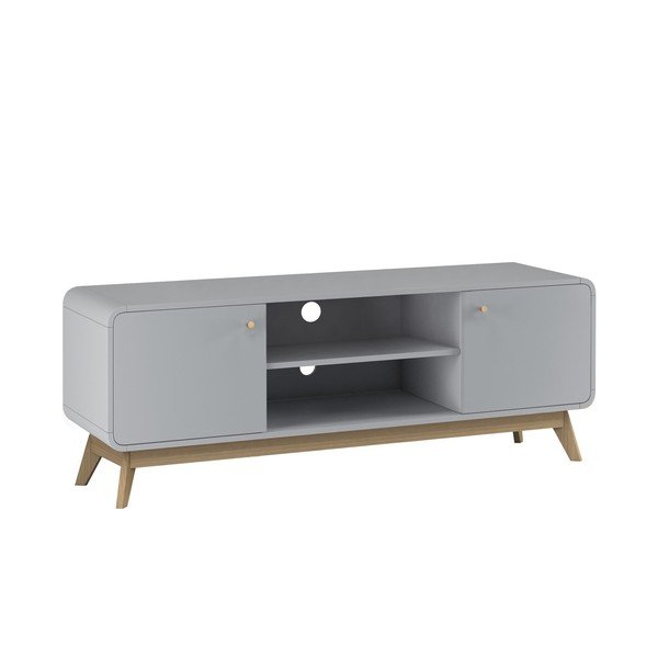 Szara szafka pod TV 140x53 cm Caitlin – Støraa-image-2