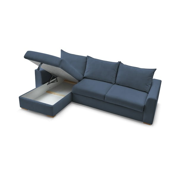Ciemnoniebieski sztruksowy rozkładany narożnik (strona zmienna) Augustin – Bobochic Paris-image-4