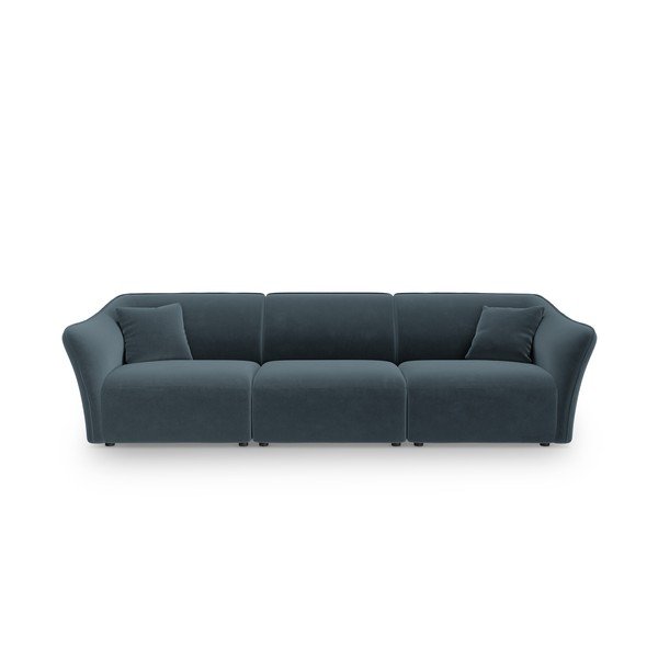 Niebieska aksamitna sofa 292 cm Tokyo – Cosmopolitan Design