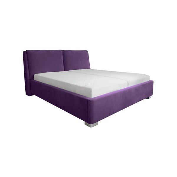 Fioletowe łóżko 2-osobowe Mazzini Beds Vicky, 180x200 cm-image-1
