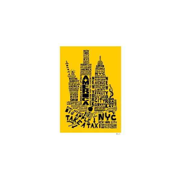 Plakat New York Yellow&Black, 50x70 cm