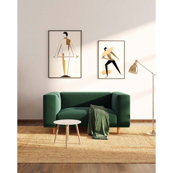 Ciemnozielony aksamitny fotel Kukumo – Ame Yens-image-1