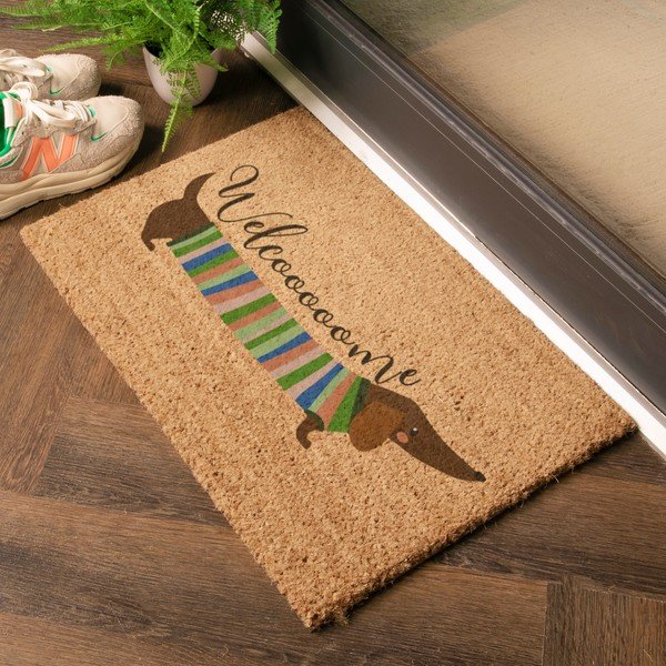 Wycieraczka z włókna kokosowego 40x60 cm Welcome Sausage Dog – Artsy Doormats-image-1