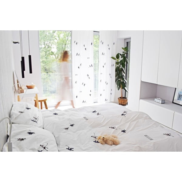 Biała zasłona dziecięca z satyny bawełnianej 110x250 cm Ice Hockey – Butter Kings-image-1