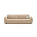 Beżowa aksamitna rozkładana/ze schowkiem sofa 262 cm Tonale – Cosmopolitan Design