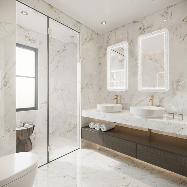 Lustro ścienne z oświetleniem 37x70 cm Yuna – Mirrors and More-image-1