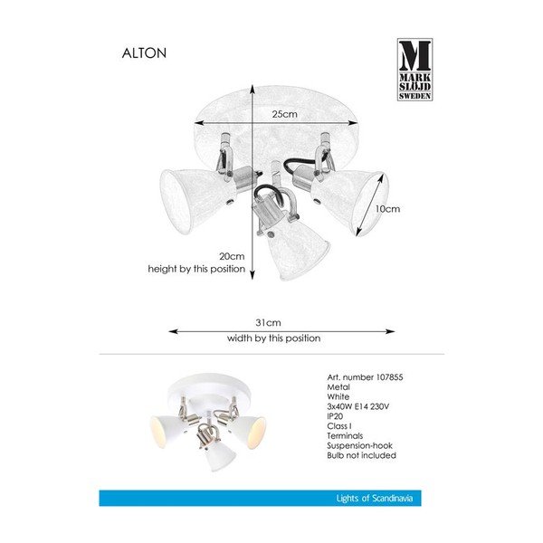 Biała lampa sufitowa Markslöjd Alton Ceiling 3L-image-1