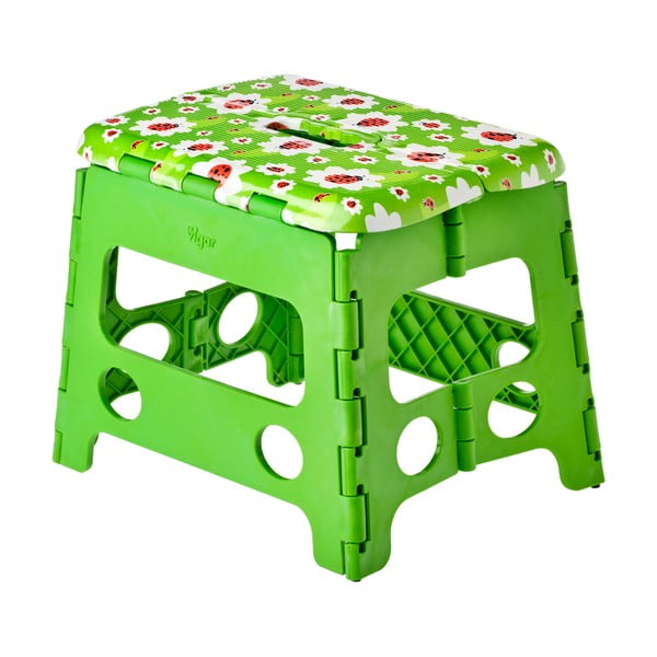 Zielony składany stołek Vigar Ladybug