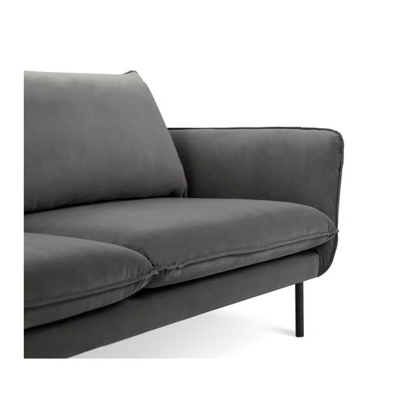 Ciemnoszara aksamitna sofa Cosmopolitan Design Vienna, 230 cm-image-3
