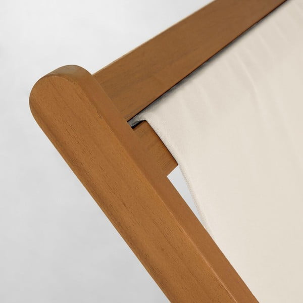 Kremowy składany leżak plażowy z drewna akacji Kave Home Adredna-image-1