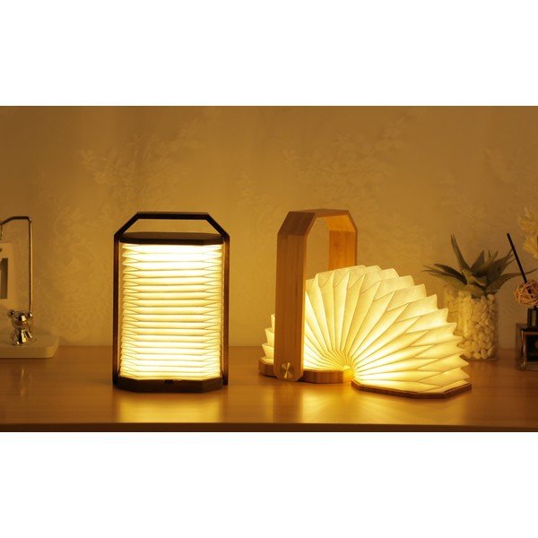 Biała/w ciemnym naturalnym kolorze dekoracja świetlna na USB Origami – Gingko-image-3