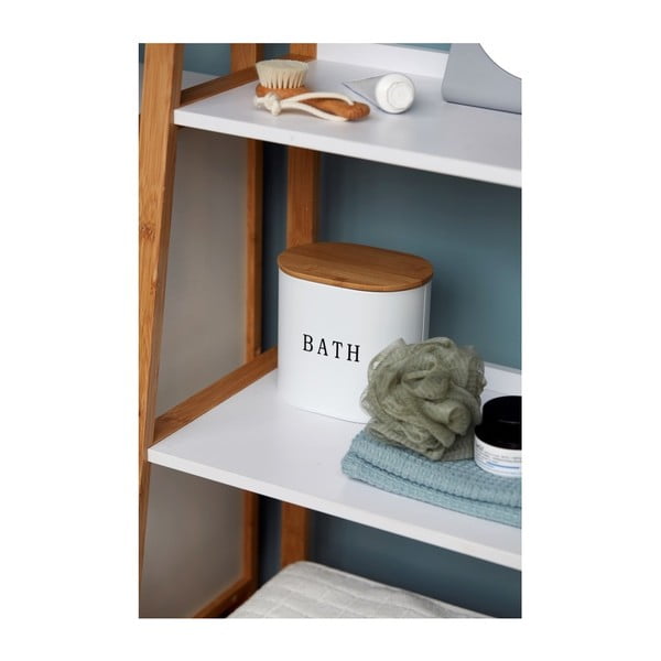 Biały łazienkowy pojemnik z pokrywką Wenko Gara-image-1