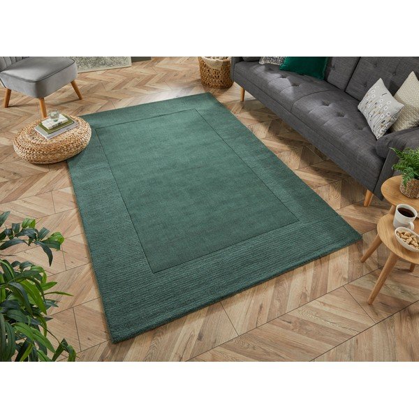 Ciemnozielony dywan wełniany Flair Rugs Siena, 160x230 cm-image-1