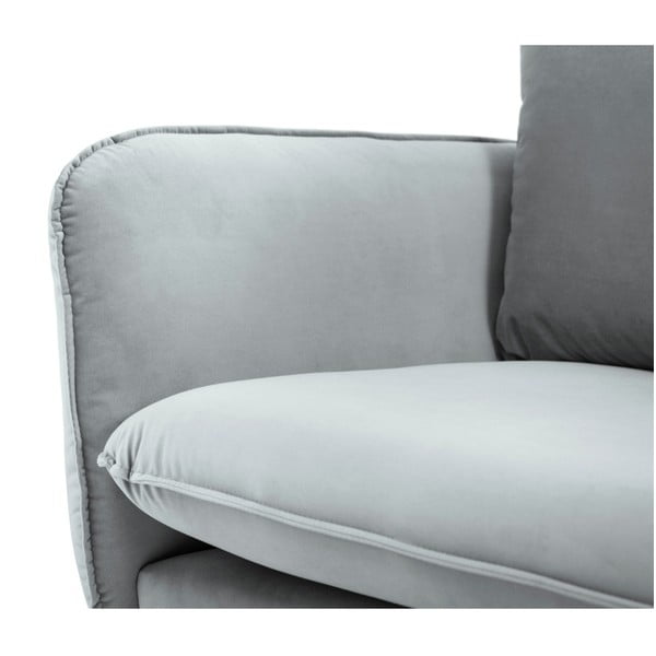 Jasnoszara aksamitna sofa Cosmopolitan Design Vienna, 200 cm-image-4