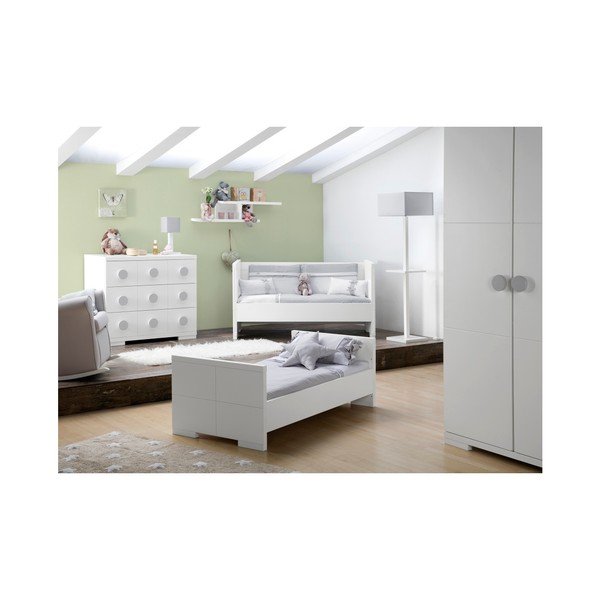 Białe łóżeczko dziecięce ze zdejmowanymi bokami Núvol Blanca, 140x70 cm-image-3