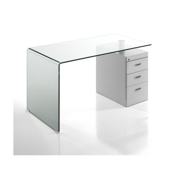 Biurko ze szklanym blatem 65x125 cm Bow – Tomasucci-image-3
