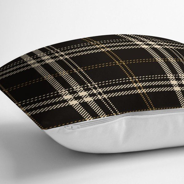 Czarno-beżowa dekoracyjna poszewka na poduszkę Minimalist Cushion Covers Flannel, 45x45 cm-image-1