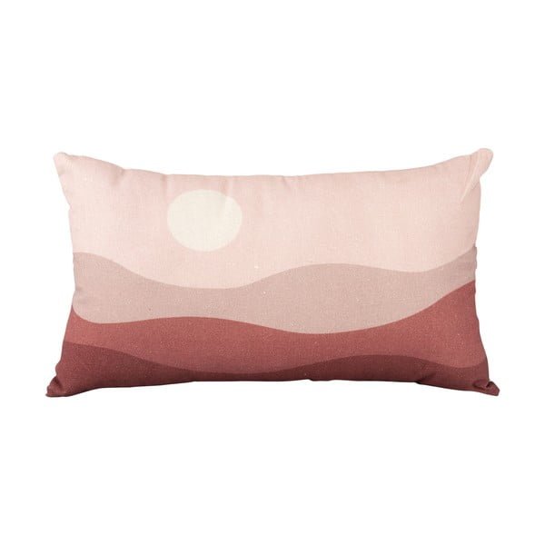 Różowo-czerwona bawełniana poduszka PT LIVING Pink Sunset, 50x30 cm