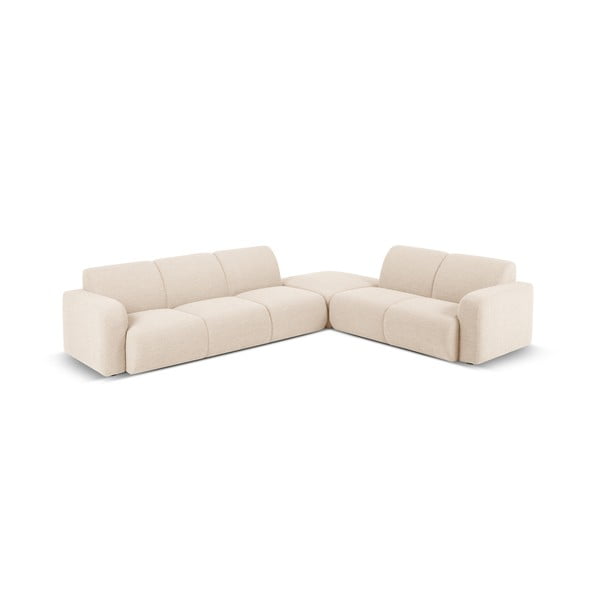 Beżowy narożnik z materiału bouclé (prawostronny) Molino – Micadoni Home-image-2