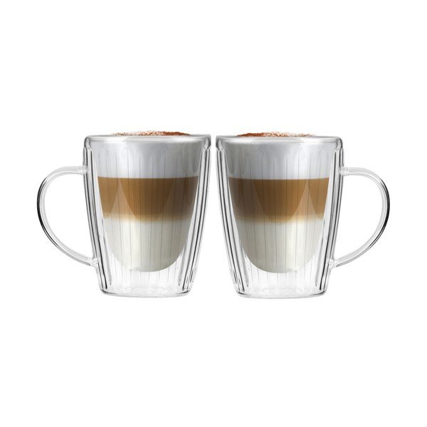 Szklane kubki zestaw 2 szt. do cappuccino 250 ml Livio Duo – Vialli Design