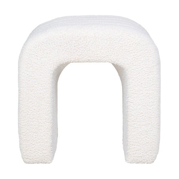 Biały puf z materiału bouclé Colma – House Nordic-image-1