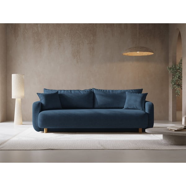 Ciemnoniebieska rozkładana sofa ze schowkiem 231 cm Elen – Micadoni -image-1