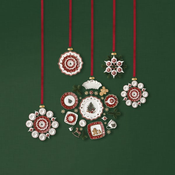 Biało-czerwony porcelanowy świąteczny talerz Toy's Delight Villeroy&Boch, ø 33 cm-image-3